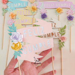 Cake topper de flores de papel 3D en internet