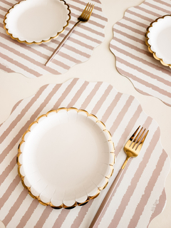 Cubiertos de metal x6 unidades (Rosa pálido y blanco) - comprar online