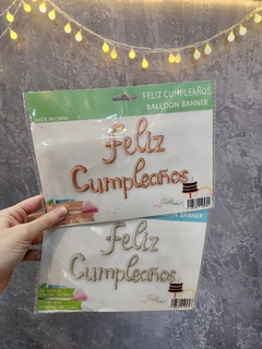Globo frase cursiva "feliz cumpleaños" (7 opciones de color) - mildeseosdepapel