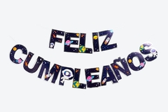 Banderín "feliz cumpleaños" espacio
