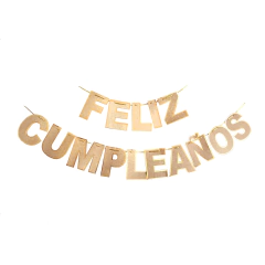 Banderín Feliz cumpleaños letras kraft