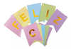 Banderín "feliz cumpleaños" pastel (1 letra de cada color) - comprar online