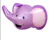 Globo cabeza elefante lila 90cm x 55cm