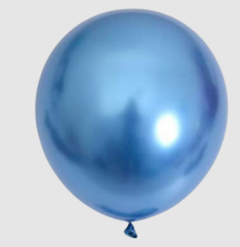 Globo cromado azul 12" x5 unidades