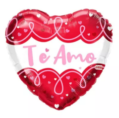 Globo "te amo" corazón rojo y rosa 45cm