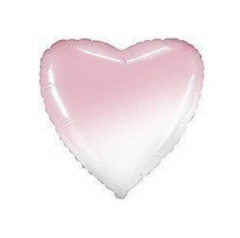 Globo corazón degradé rosa y blanco 45cm