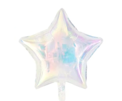 Globo estrella iridiscente blanca 45cm aprox. - comprar online