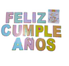 Banderín "feliz cumpleaños" pastel con contorno ESTRIDENTE
