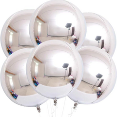 Globo esfera plateada 12" x1 unidad