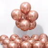 Globos cromados gold rosé 12" x5 unidad