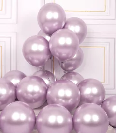 Globo cromado lila 10" x5 unidad