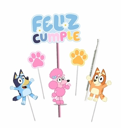 Topper silueta Bluey rosa