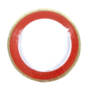 Plato blanco borde rojo y dorado 17cm x6 unidades
