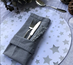 Plato de sitio de papel estrellas plateadas x24 unidades - comprar online