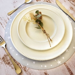 Plato de sitio de papel estrellitas plata x20 unidades