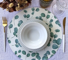 Plato de sitio de papel eucaliptos x24 unidades - comprar online