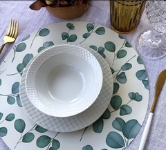 Plato de sitio de papel eucaliptos x24 unidades