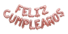 Globo frase "feliz cumpleaños" 35cm de alto c/letra. Gold rosé