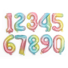 Globo número degradé pastel grande 32" 80cm - comprar online