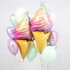 Globo cono de helado pastel grande 1Mts.