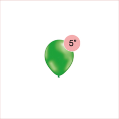 Globo verde 5" x5 unidades