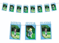 Guirnalda portaretratos para fotos (Celeste o Rosa) - mildeseosdepapel