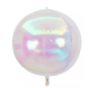 Globo esfera iridiscente blanca 22"