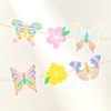 Guirnalda flores y mariposas