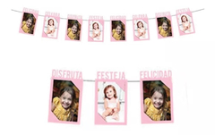 Guirnalda portaretratos para fotos (Celeste o Rosa) - comprar online