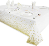 Mantel plástico con lunares metalizados 1,37x 2.74m (3 opciones de color)
