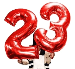 Globos números rojos 80cm 32" x1 unidad