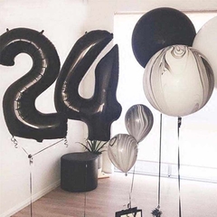 Globo número negro 32" 80cm aprox. - mildeseosdepapel