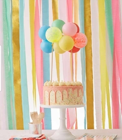Tiras de papel crepe 4,5cmx25mts x1 unidad (15 opciones de color)