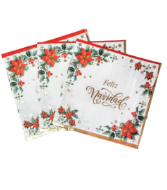 Servilleta flor de Navidad x12 unidades - comprar online
