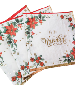 Servilleta flor de Navidad x12 unidades