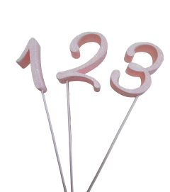 Topper números de polyfan rosa pastel (todos los números)