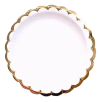 Plato blanco borde dorado x8 unidades