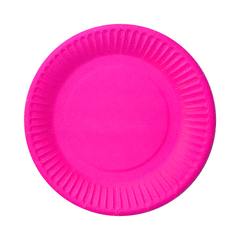 Plato liso fucsia flúo x8 unidades