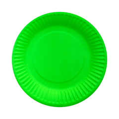 Plato liso verde flúo x8 unidades