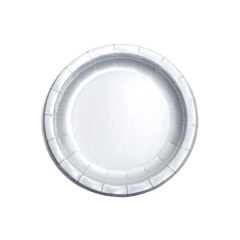 Plato plateado liso x6 unidades