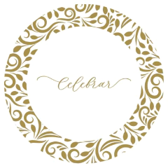 Plato de sitio de papel "celebrar" arabescos oro x24 unidades