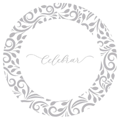 Plato de sitio de papel "celebrar" arabescos plata x24 unidades