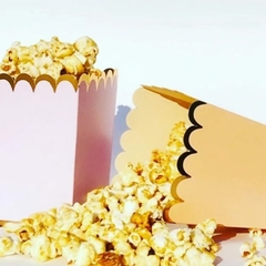 Cajitas pochocleras rosa pastel contorno dorado x8 unidades - comprar online