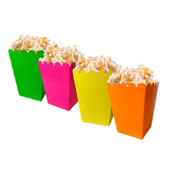 Cajitas pochocleras flúo multicolor x8 unidades