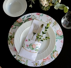 Plato de sitio de papel primavera x24 unidades - comprar online