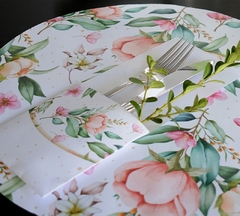 Plato de sitio de papel primavera x24 unidades