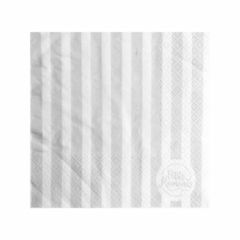Servilleta rayas gris y blanco x25 unidades