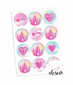 Stickers castillo de princesa x12 unidades