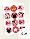 Sticker Minnie rojo x12