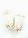 Vaso confetti dorado x10 unidades